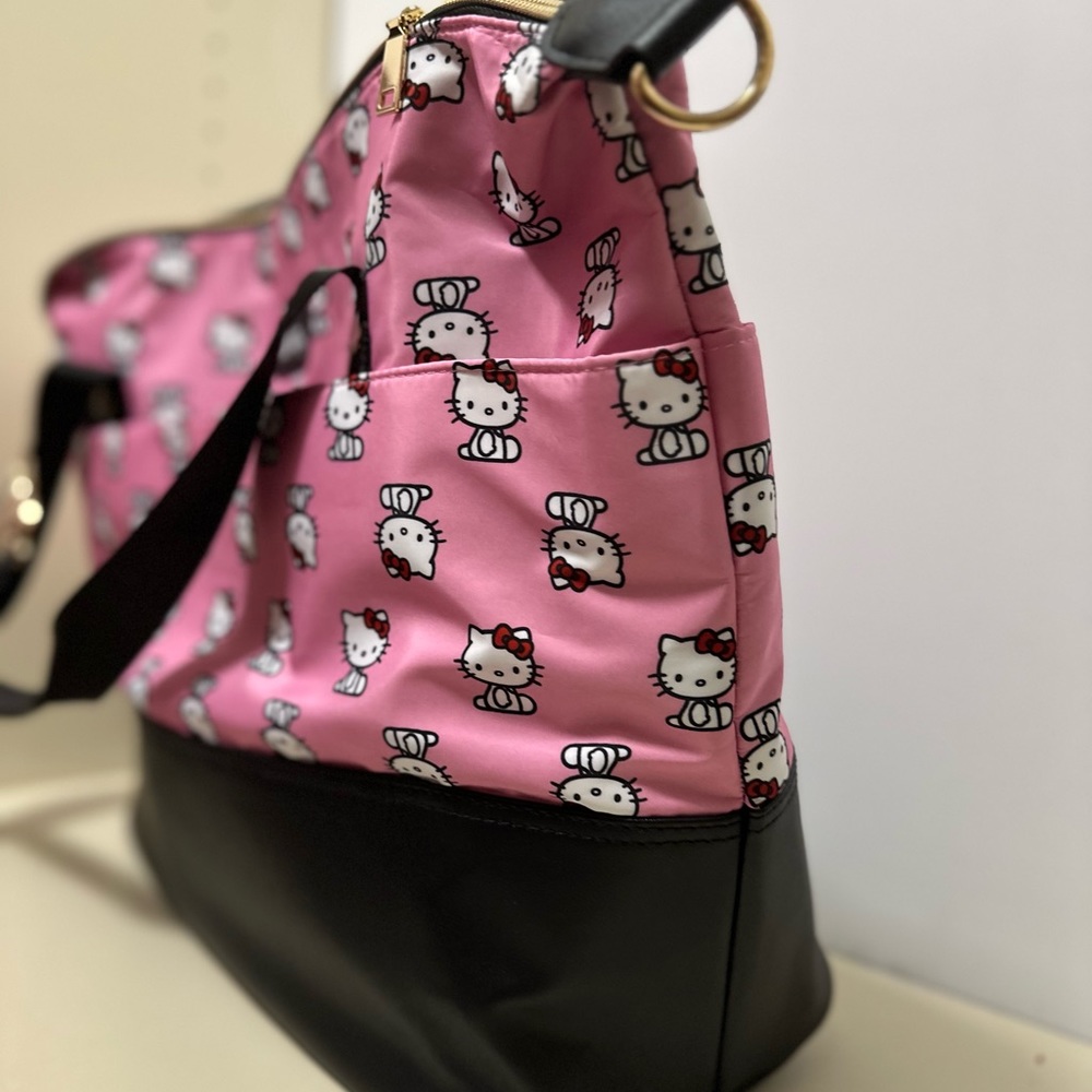 Hello Kitty, pink and black tote duffel